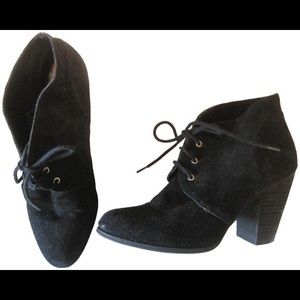 BCBGeneration Black Suede Lace Up Booties